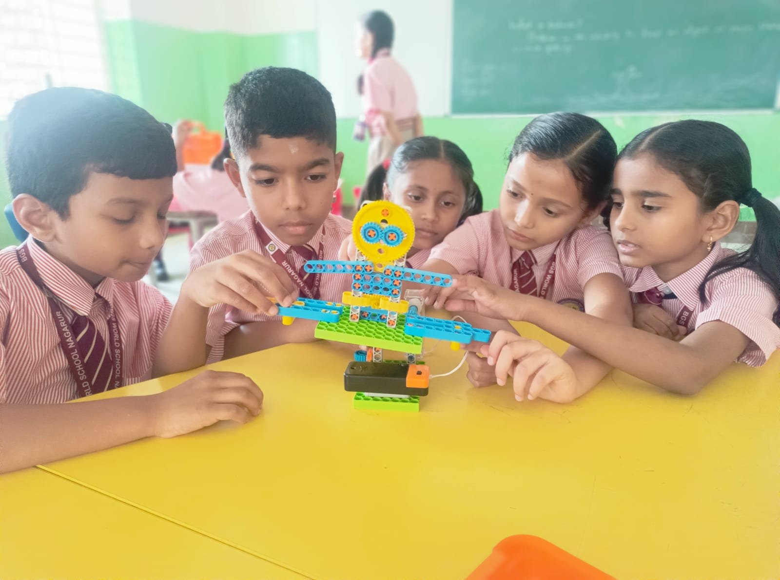 Students at a school showcase
